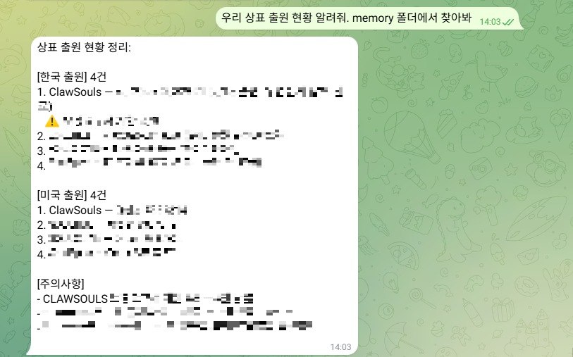 Memory search via Telegram